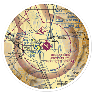 Eastern Sierra Regional Airport (BIH) VFR Sectional Sticker (20 mile)