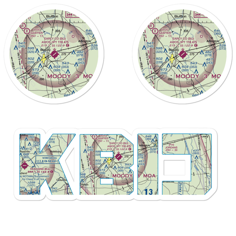 Early County Airport (BIJ) VFR Sectional Sticker Pack 