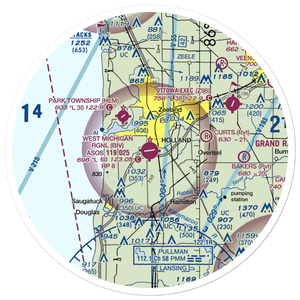 Tulip City Airport (BIV) VFR Sectional Sticker (30 mile)