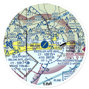 Keesler Air Force Base (BIX) VFR Sectional Sticker (20 mile)