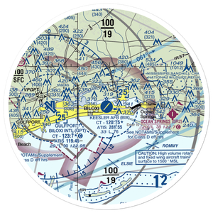 Keesler Air Force Base (BIX) VFR Sectional Sticker (30 mile)