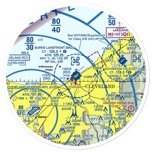 Burke Lakefront Airport (BKL) VFR Sectional Sticker (30 mile)