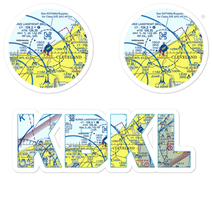 Burke Lakefront Airport (BKL) VFR Sectional Sticker Pack