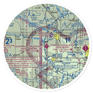 Blackwell Tonkawa Municipal Airport (BKN) VFR Sectional Sticker (30 mile)