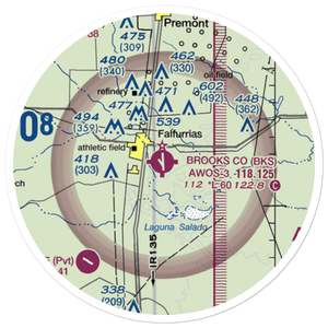 Brooks County Airport (BKS) VFR Sectional Sticker (20 mile)