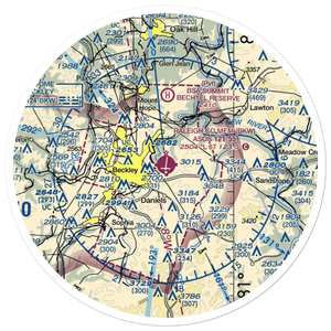 Raleigh County Memorial Airport (BKW) VFR Sectional Sticker (30 mile)