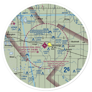 Brookings Regional Airport (BKX) VFR Sectional Sticker (30 mile)