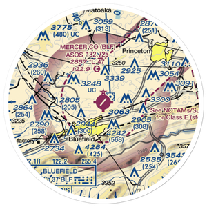 Mercer County Airport (BLF) VFR Sectional Sticker (20 mile)