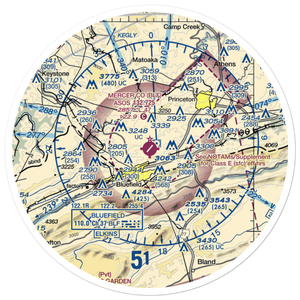 Mercer County Airport (BLF) VFR Sectional Sticker (30 mile)
