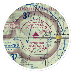 Blythe Airport (BLH) VFR Sectional Sticker (20 mile)