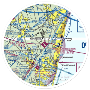 Monmouth Executive Airport (BLM) VFR Sectional Sticker (30 mile)