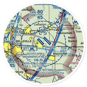Scott AFB/Midamerica Airport (BLV) VFR Sectional Sticker (20 mile)