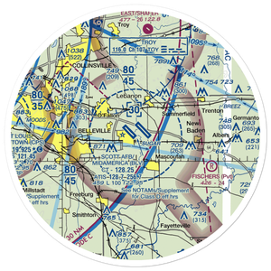 Scott AFB/Midamerica Airport (BLV) VFR Sectional Sticker (30 mile)