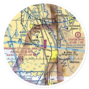 Brigham City Regional Airport (BMC) VFR Sectional Sticker (20 mile)