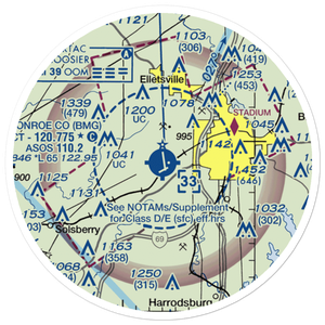 Monroe County Airport (BMG) VFR Sectional Sticker (20 mile)