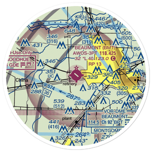 Beaumont Municipal Airport (BMT) VFR Sectional Sticker (20 mile)