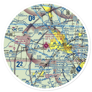 Beaumont Municipal Airport (BMT) VFR Sectional Sticker (30 mile)