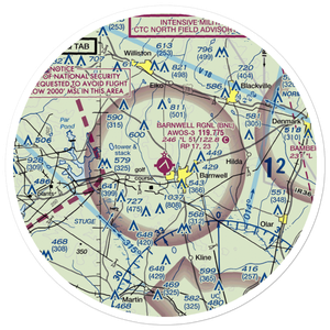 Barnwell Regional Airport (BNL) VFR Sectional Sticker (30 mile)
