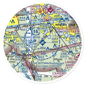 Bartow Executive Airport (BOW) VFR Sectional Sticker (20 mile)