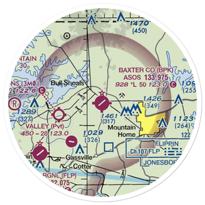 Ozark Regional Airport (BPK) VFR Sectional Sticker (20 mile)