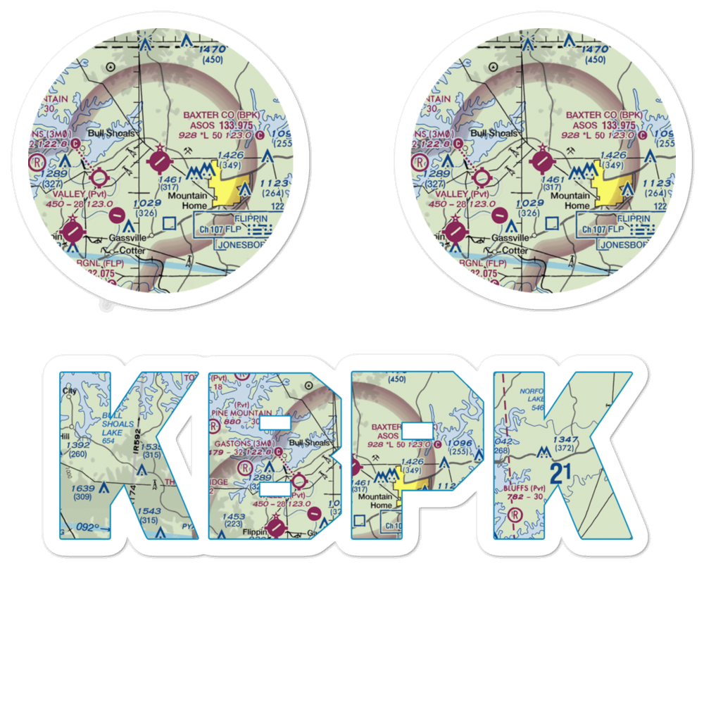Ozark Regional Airport (BPK) VFR Sectional Sticker Pack 
