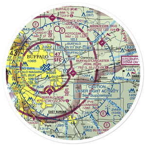 Buffalo Lancaster Regional Airport (BQR) VFR Sectional Sticker (30 mile)