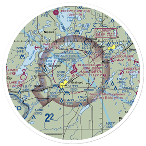 Brainerd Lakes Regional Airport (BRD) VFR Sectional Sticker (30 mile)