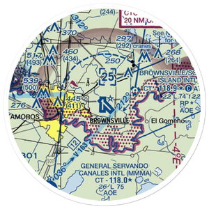 Brownsville South Padre Island International Airport (BRO) VFR Sectional Sticker (20 mile)