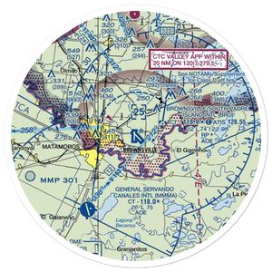 Brownsville South Padre Island International Airport (BRO) VFR Sectional Sticker (30 mile)