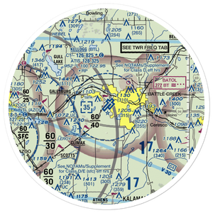 W K Kellogg Airport (BTL) VFR Sectional Sticker (30 mile)