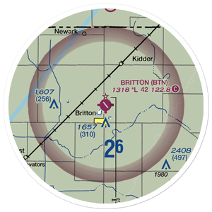 Britton Municipal Airport (BTN) VFR Sectional Sticker (20 mile)