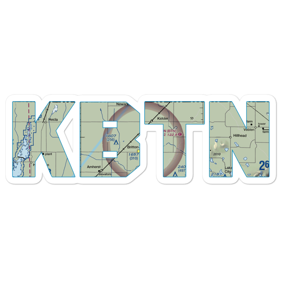 Britton Municipal Airport (BTN) VFR Sectional Sticker 