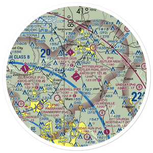 Pittsburgh/Butler Regional Airport (BTP) VFR Sectional Sticker (30 mile)