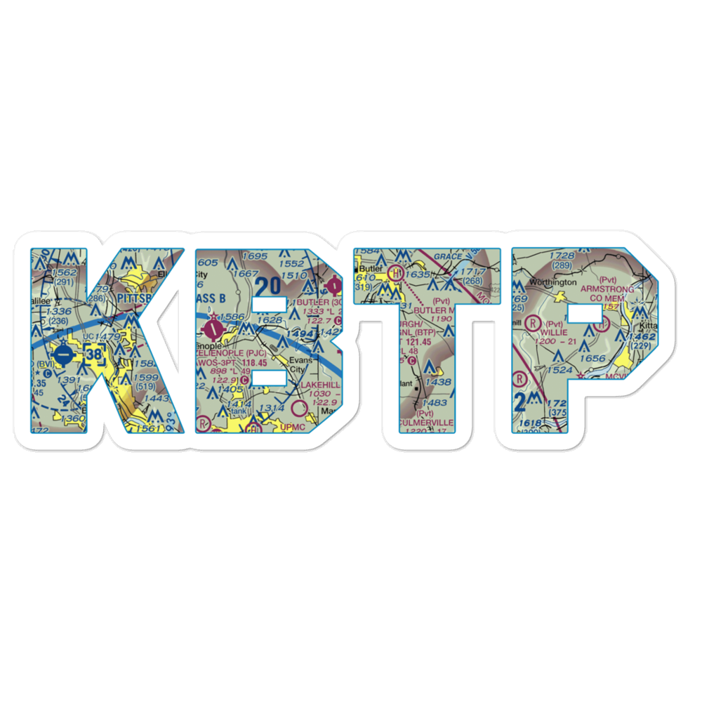 Pittsburgh/Butler Regional Airport (BTP) VFR Sectional Sticker 
