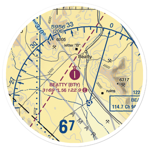 Beatty Airport (BTY) VFR Sectional Sticker (20 mile)