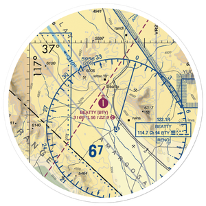 Beatty Airport (BTY) VFR Sectional Sticker (30 mile)