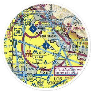 Bob Hope Airport (BUR) VFR Sectional Sticker (20 mile)