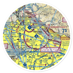 Bob Hope Airport (BUR) VFR Sectional Sticker (30 mile)