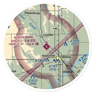 Albion Municipal Airport (BVN) VFR Sectional Sticker (20 mile)