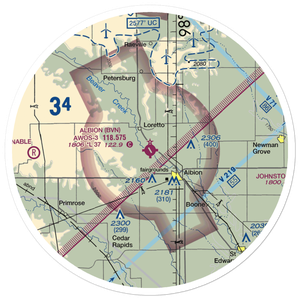 Albion Municipal Airport (BVN) VFR Sectional Sticker (30 mile)