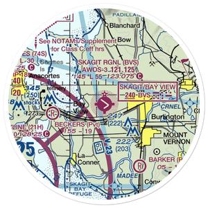Skagit Regional Airport (BVS) VFR Sectional Sticker (20 mile)