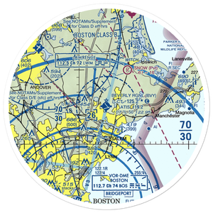 Beverly Municipal Airport (BVY) VFR Sectional Sticker (30 mile)