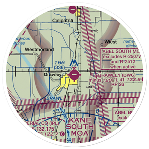 Brawley Municipal Airport (BWC) VFR Sectional Sticker (20 mile)