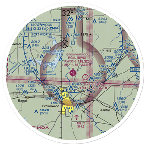 Brownwood Regional Airport (BWD) VFR Sectional Sticker (30 mile)