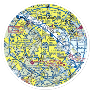 Baltimore/Washington International Thurgood Marshall Airport (BWI) VFR Sectional Sticker (30 mile)