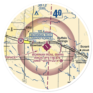 Bowman Regional Airport (BWW) VFR Sectional Sticker (20 mile)