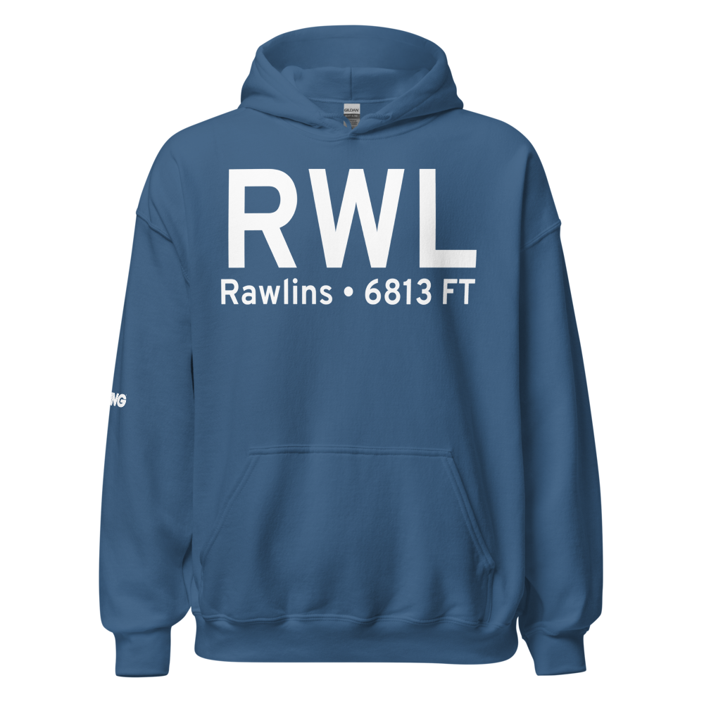 Rawlins (KRWL) Airport Hoodie Sweatshirt 