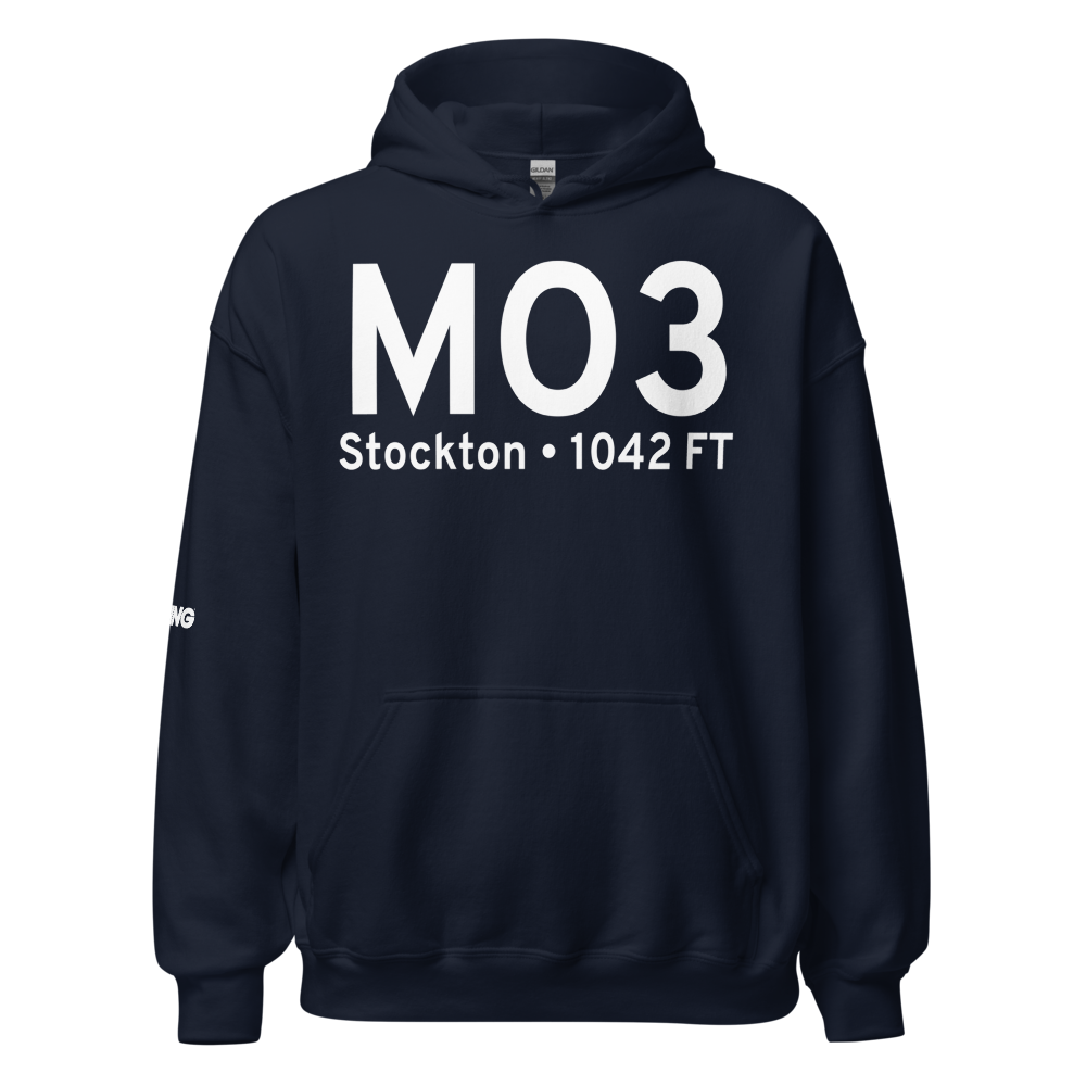 Stockton (KMO3) Airport Hoodie Sweatshirt 