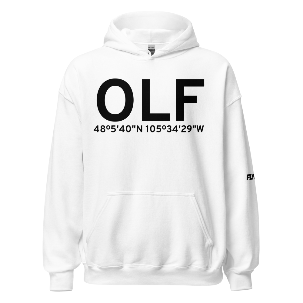 Wolf Point (KOLF) Airport Hoodie Sweatshirt 