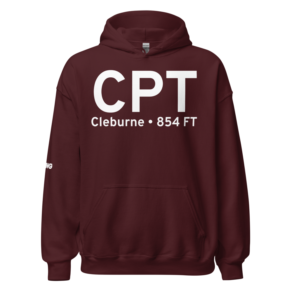 Cleburne (KCPT) Airport Hoodie Sweatshirt 